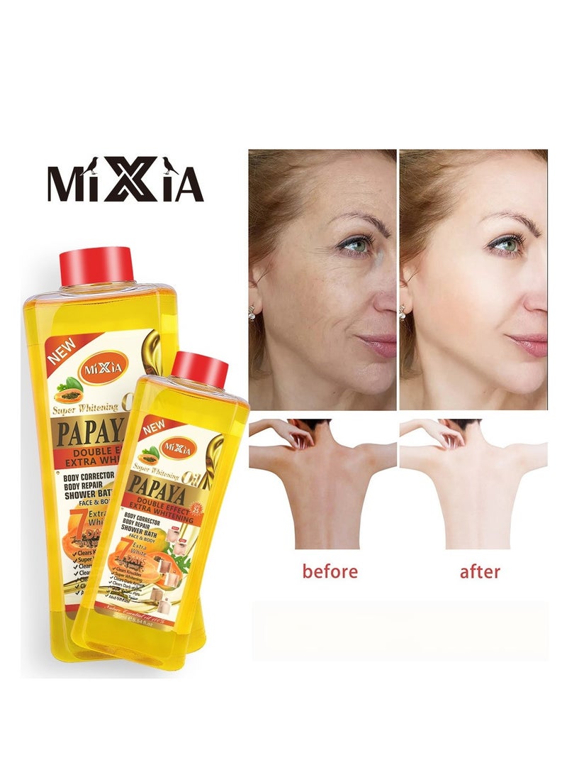 MIXIA Red Cap Papaya Massage Oil Set 1000ml + 250ml Moisturizes Skin, Smoothes and Hydrates, Massage Base Oil, Home Spa Care - Image 1