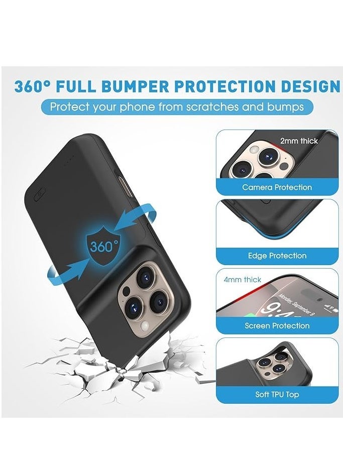 IAF Upgraded 7000mAh Battery Case for iPhone 16 Pro Max (6.9â€), 15W Fast Charging Portable Charger with HD Tempered Protective Film for Extra Power on the Go - Image 4