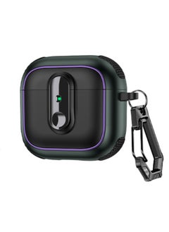 For Apple Airpods Pro2 Earphone Shell Electroplated With Switch Bluetooth Protective Cover Creative Airpods 4-Color:Black Army Green-Applicable Models:Airpods 1/2 Generation