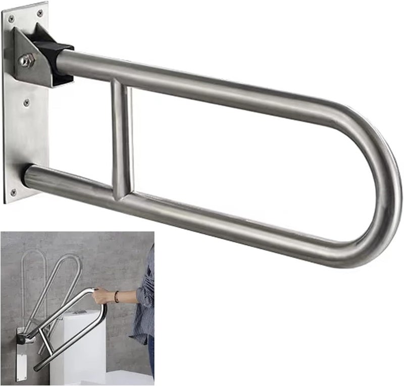 ANATOMIX Flip up Grab bar 30 Inch 304 Grade Stainless Steel Toilet Handrails Bathroom Safety Bar Hand Support - Wall Mounted Pack of 1 (TN23) - Image 1