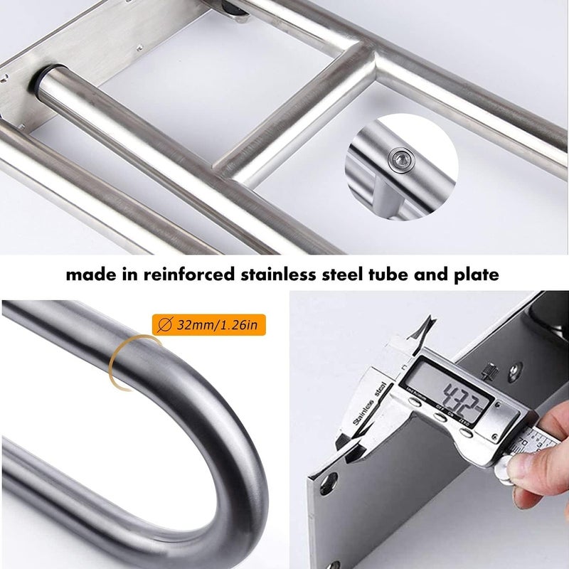 ANATOMIX Flip up Grab bar 30 Inch 304 Grade Stainless Steel Toilet Handrails Bathroom Safety Bar Hand Support - Wall Mounted Pack of 1 (TN23) - Image 5