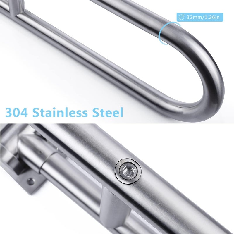 ANATOMIX Flip up Grab bar 30 Inch 304 Grade Stainless Steel Toilet Handrails Bathroom Safety Bar Hand Support - Wall Mounted Pack of 1 (TN23) - Image 2