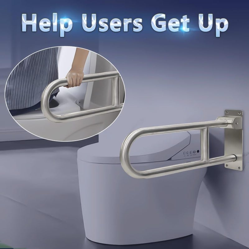 ANATOMIX Flip up Grab bar 30 Inch 304 Grade Stainless Steel Toilet Handrails Bathroom Safety Bar Hand Support - Wall Mounted Pack of 1 (TN23) - Image 4