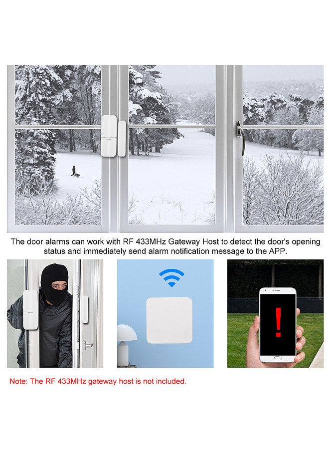 Generic - 433Mhz Wireless Magnetic Door Sensor Door Window Alarm Home Automation Anti-Theft Alarm Compatible With RF 433MHz Gateway Host For Smart Home Security Alarm System - Image 1