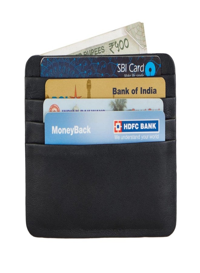 Adamis Genuine Leather Slim Wallet with 4 Slots for Credit Card Debit Card Money Holder Wallet for Men and Women (11 x 8.5 cm, Black) - Image 5