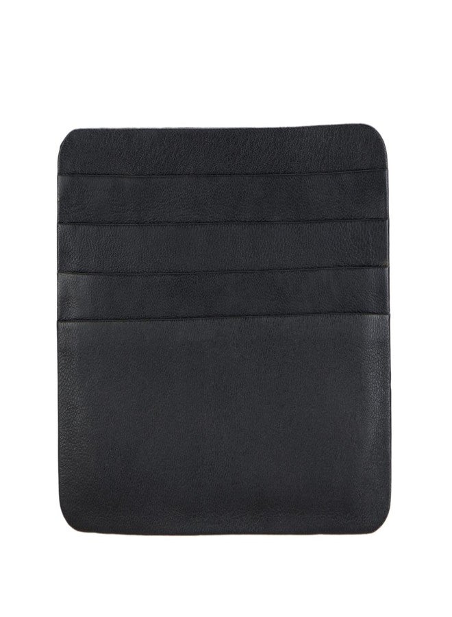 Adamis Genuine Leather Slim Wallet with 4 Slots for Credit Card Debit Card Money Holder Wallet for Men and Women (11 x 8.5 cm, Black) - Image 1