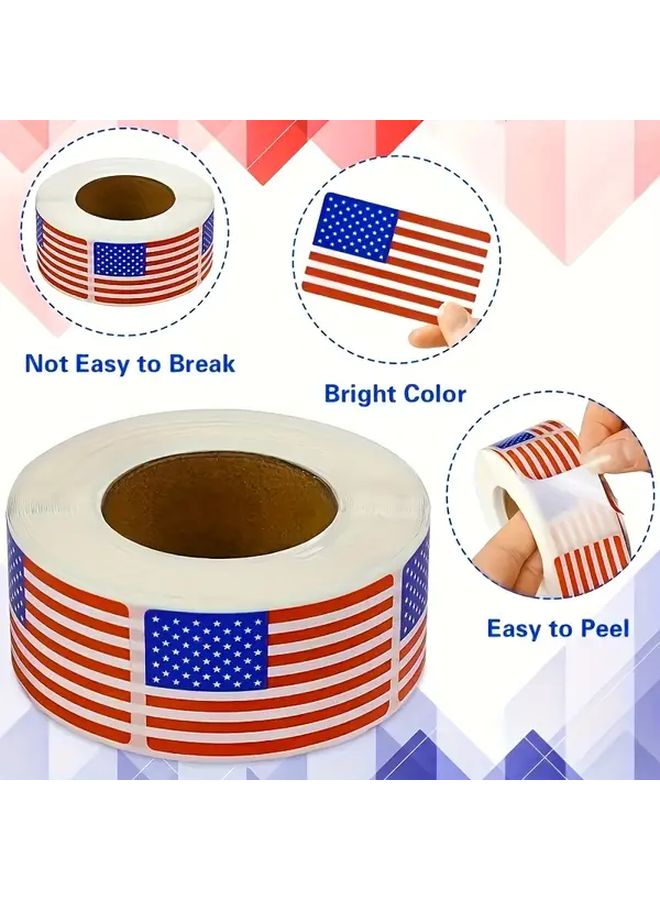 1 Roll 250 Sheets American Flag Patriotic Stickers for July 4th Parties Sports Games - Image 5