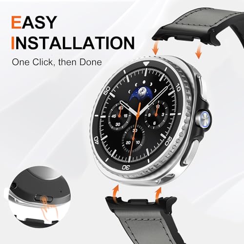 WestEagle Leather Watch 8 Band Compatible with Samsung Galaxy Watch 8 40mm 44mm/ 8 Classic 46mm, Magnetic Buckle Silicone Bottom Design Adjustable Wristbands Accessories for Men and Women, Grey - Image 5