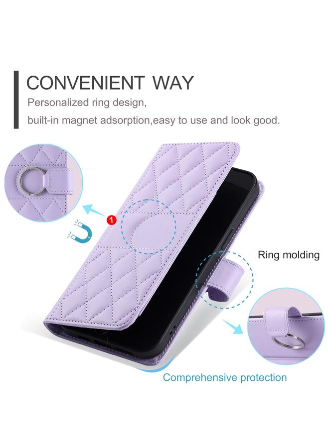 اس-توب جراب لهاتف Samsung Galaxy A05 4G Global Ring Buckle Rhombe Leather Phone Case - Image 5