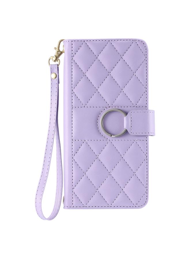اس-توب جراب لهاتف Samsung Galaxy A05 4G Global Ring Buckle Rhombe Leather Phone Case - Image 2