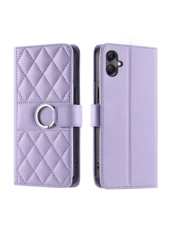 اس-توب جراب لهاتف Samsung Galaxy A05 4G Global Ring Buckle Rhombe Leather Phone Case - Image 1