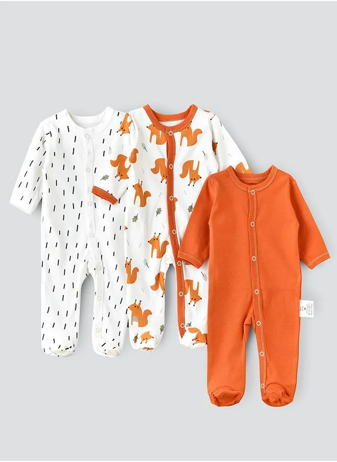 babyqlo Rustic Forest Friends Romper Set of 3