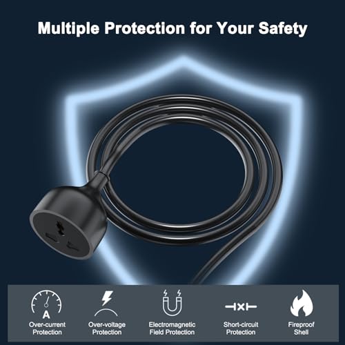 Hoteon Extension Board with 10 Meters Heavy Duty Long Wire Cord, Single Outlet Socket 2500W 10A Expandable Electric Extension, 3 Pins Extension Cord for Indoor Outdoor Use (10M/ Black)-1PCS - Image 2