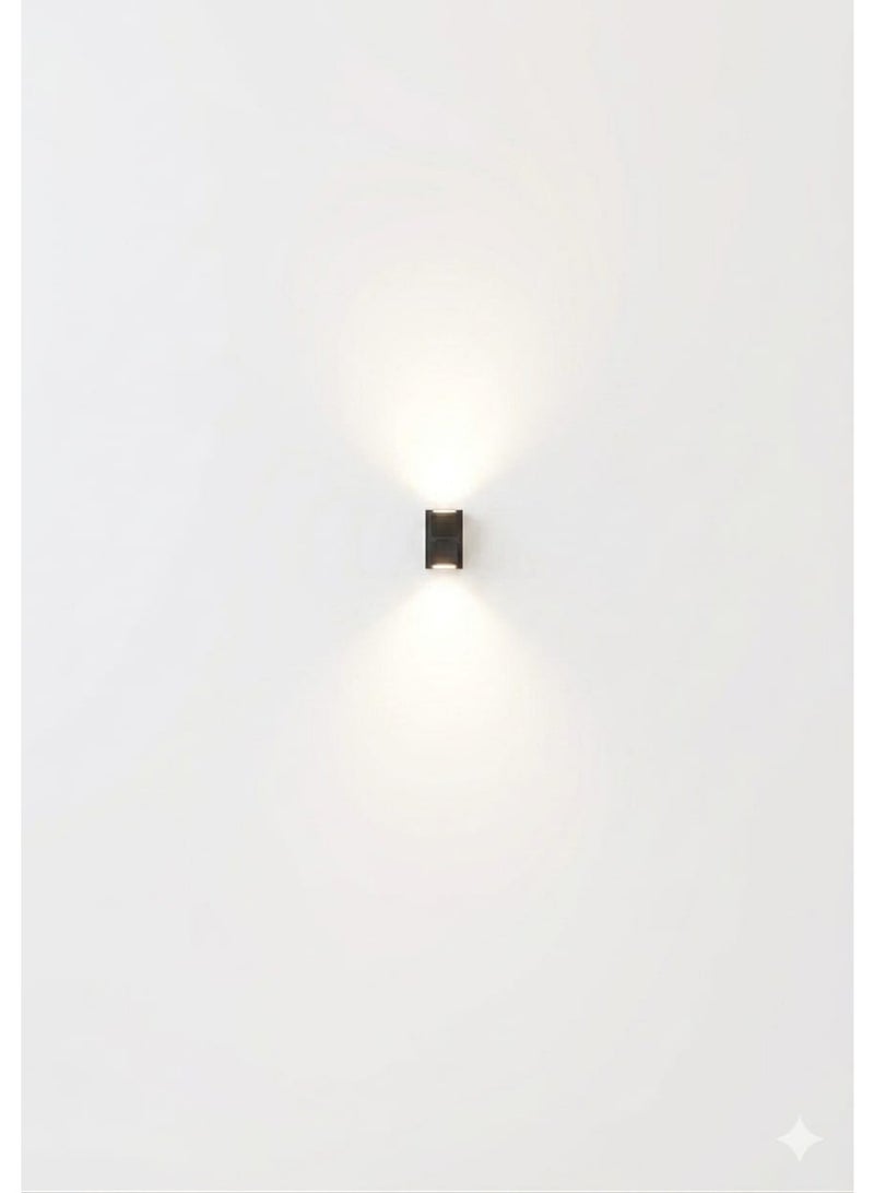 SORT LED Up and Down Wall Light, 6W Minimalist Modern Dual-Direction Sconce, 3000K Warm White Waterproof Exterior & Interior Accent Lighting, 480 Lumens (Model: XF398, Black) - Image 3