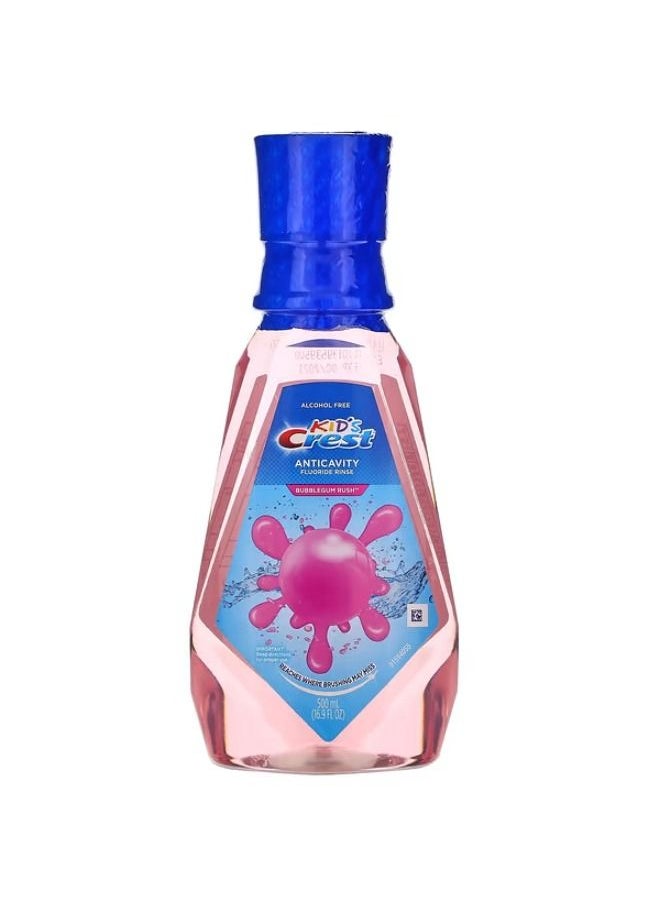 Crest Crest, Kids, Anticavity Fluoride Rinse, Bubblegum Rush, 16.9 fl oz (500 ml) 