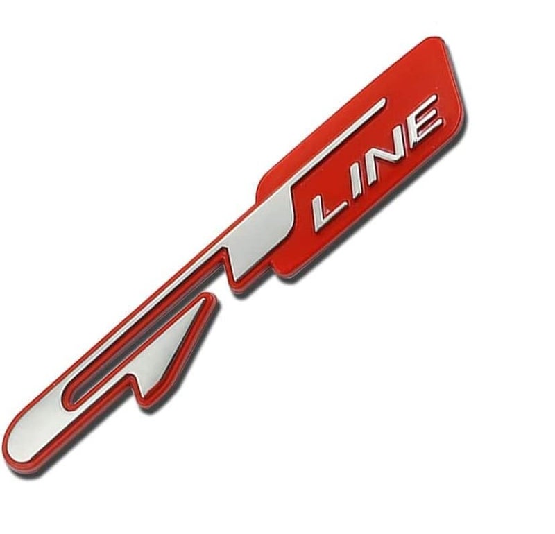 HUUSO Car Emblem GT Line Premium 3D Logo Emblem Decal Sticker Badge Compatible with All Cars/Vehicles (Red) - Image 5