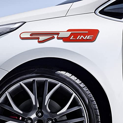 HUUSO Car Emblem GT Line Premium 3D Logo Emblem Decal Sticker Badge Compatible with All Cars/Vehicles (Red) - Image 3