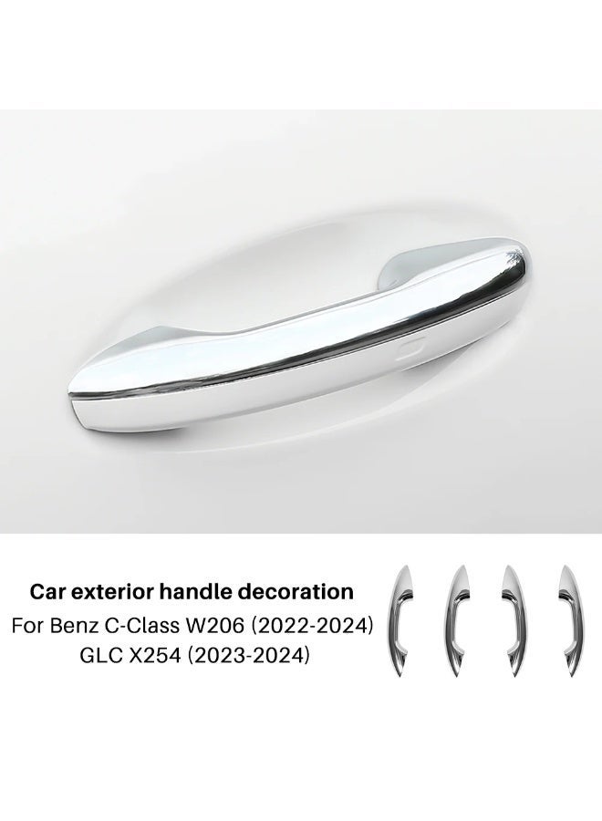 KUNGKIC Door Handle Trim Cover for Mercedes Benz GLC X254 C Class W206 S206 2022 2023 2024 ABS Carbon Fiber Car Exterior Accessories - Image 2