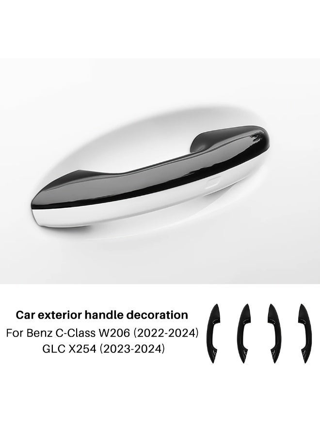 KUNGKIC Door Handle Trim Cover for Mercedes Benz GLC X254 C Class W206 S206 2022 2023 2024 ABS Carbon Fiber Car Exterior Accessories - Image 1