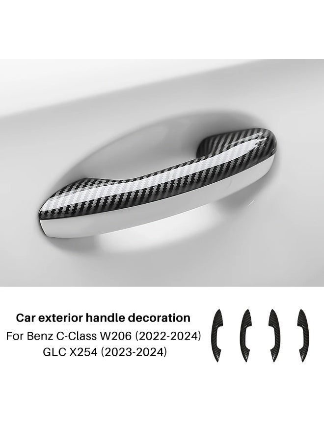 KUNGKIC Door Handle Trim Cover for Mercedes Benz GLC X254 C Class W206 S206 2022 2023 2024 ABS Carbon Fiber Car Exterior Accessories - Image 3
