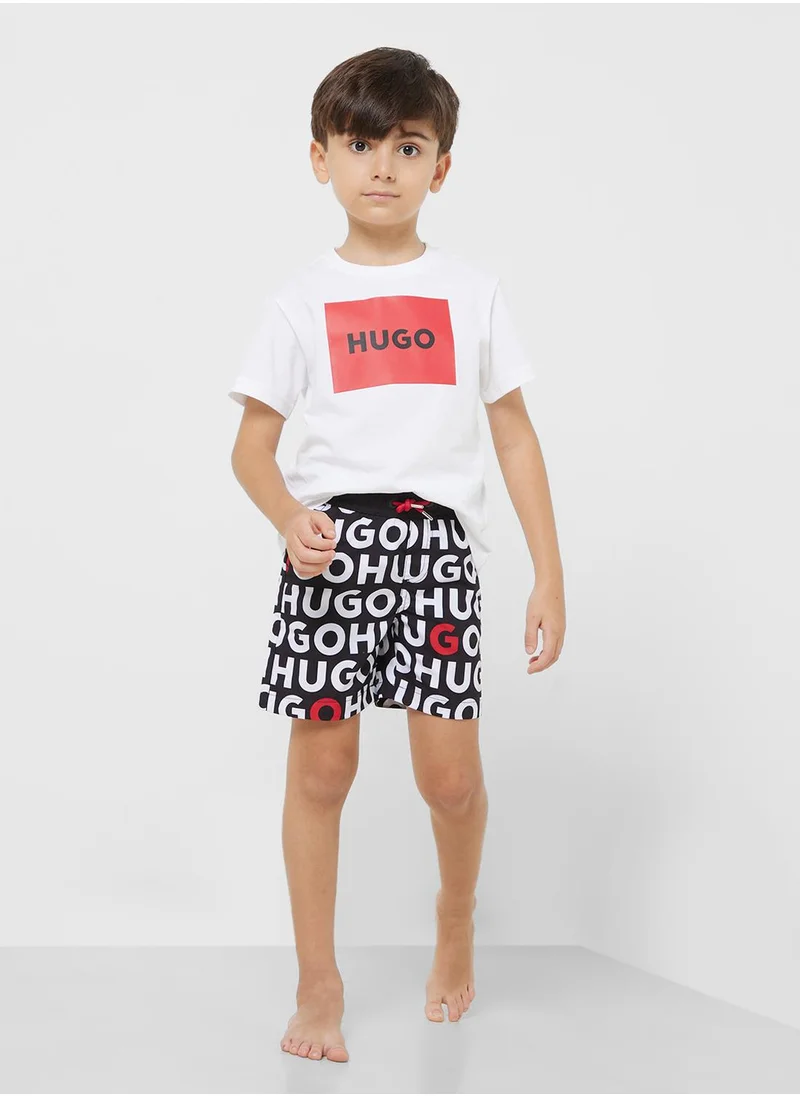HUGO Kids Logo Aop Shorts