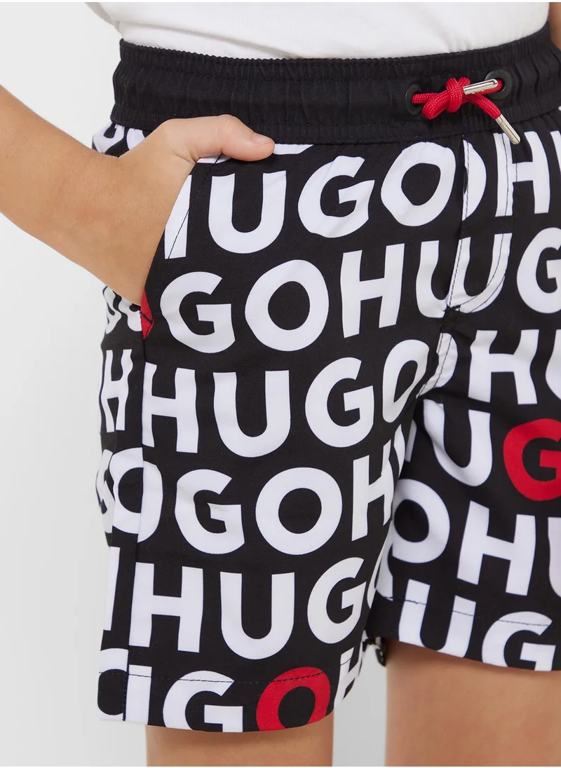 HUGO Kids Logo Aop Shorts