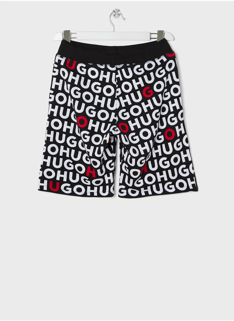 HUGO Kids Logo Aop Shorts