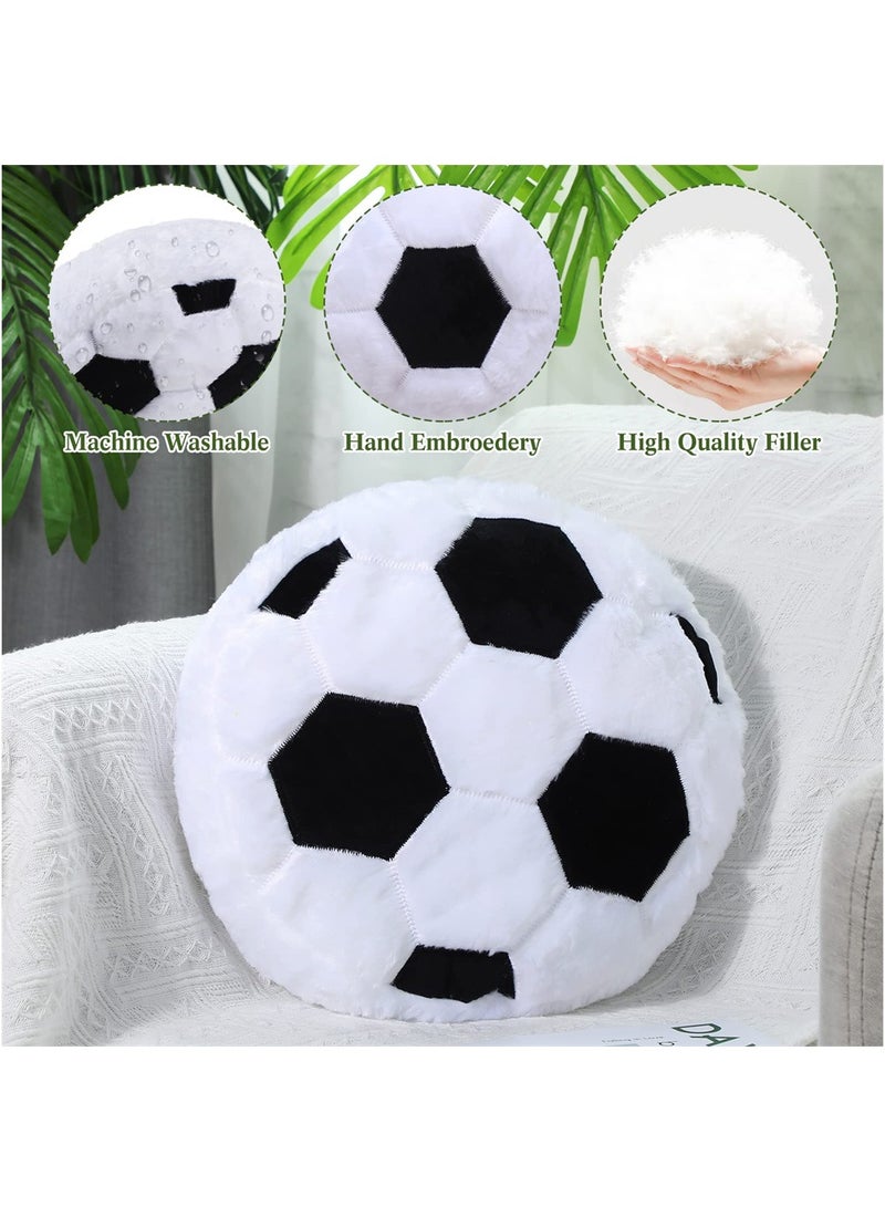 Soft Soccer Throw Pillow 2Pcs Round Plush Sports Cushion Cute Decor for Kids Bedroom and Sofa Gifts  - Image 5