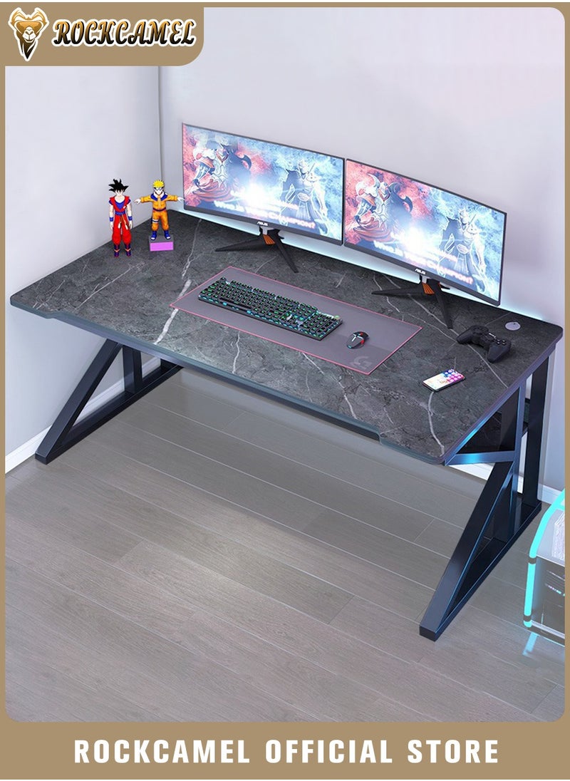 ROCKCAMEL Gaming Desk,Computer Desk,Gaming Table,Ergonomic PC Desktop,Home Office Desk,Thickened Steel Frame,Spacious And Functional,Ideal For Study And Gamers(120x60x72cm)  - Image 1