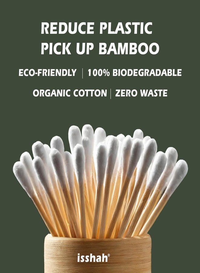 Isshah Bamboo Cotton Swabs - 2000 Count - FSC Certified and PETA Approved, Eco Friendly Double Tips, Plastic Free Ear Sticks, All Natural 100% Biodegradable Organic Cotton Buds by Isshah - Image 3