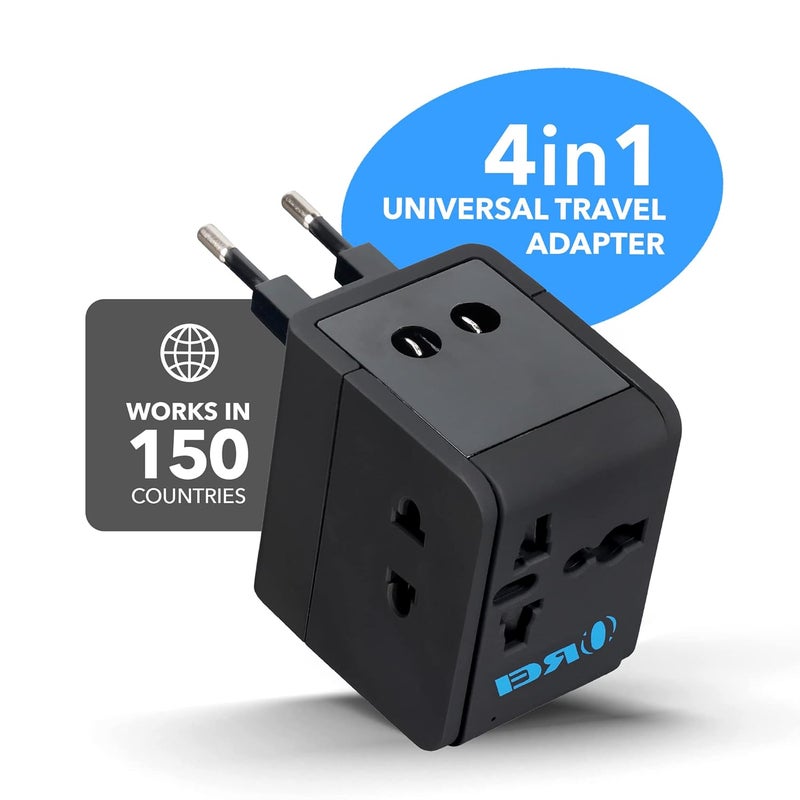 OREI Universal Travel Adapter with 2 USB Ports 3 in 1 Universal Charger International Travel Adapter for Cell Phones Tablets Camera for Travelers to US Europe UK More - Image 3