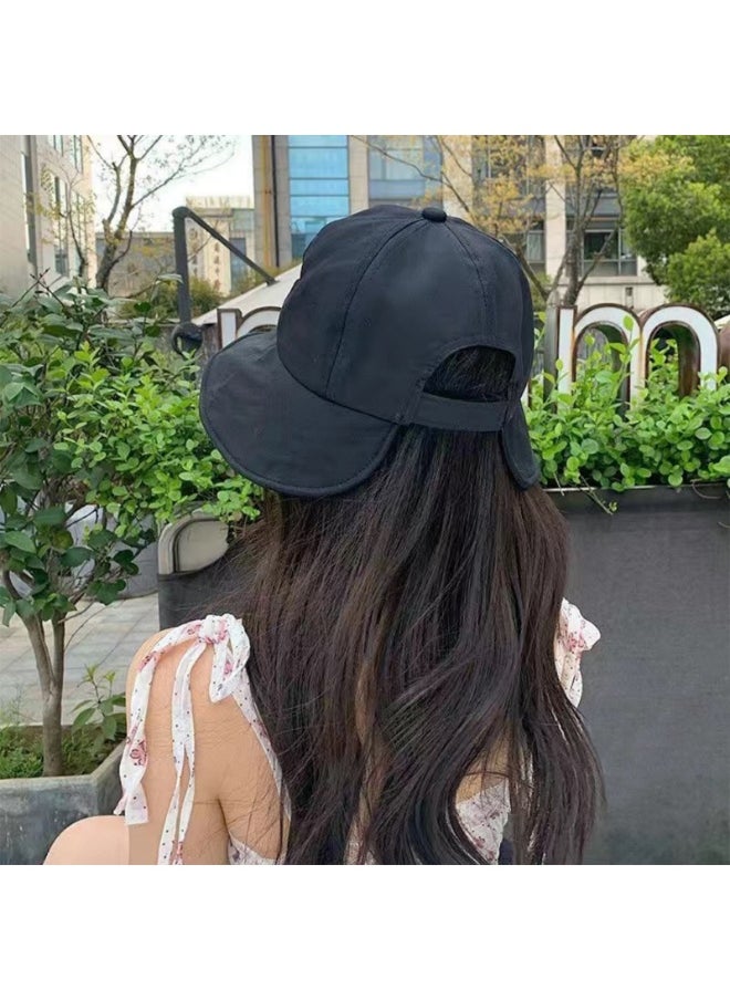 ماركة غير محددة قبعة واقية من الشمس للنساء، قبعة واقية من الشمس للنساء ذات حافة عريضة للحماية من الأشعة فوق البنفسجية قابلة للتعديل  - Image 1