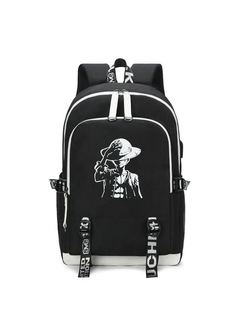 Summer Anime Casual School Backpack Black - Image 1