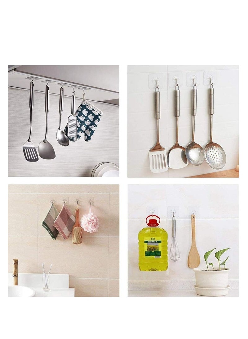 مجموعة من 20 خطافًا جداريًا شفافًا شديد التحمل - مقاوم للماء والزيوت، مثالي للاستخدام في المطبخ والحمام - Image 3