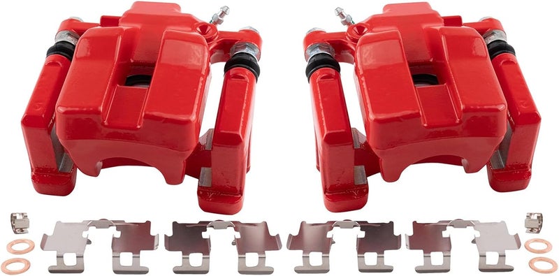 TRQ Rear Performance Brake Caliper Set Red for Lexus ES350, Toyota Avalon, and Camry - Image 3