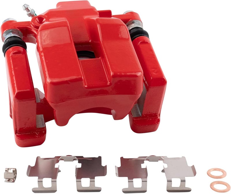 TRQ Rear Performance Brake Caliper Set Red for Lexus ES350, Toyota Avalon, and Camry - Image 4