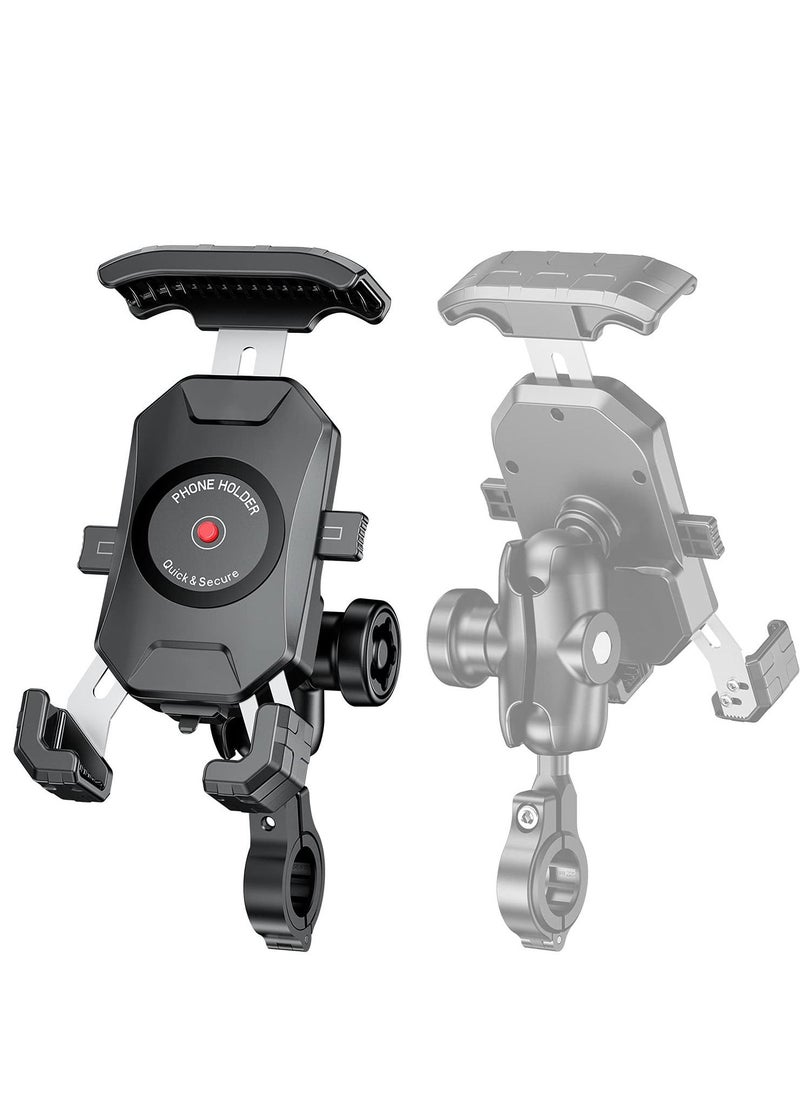 SYOSI - Anti-theft Motorcycle Phone Holder Bike Ball Mount Phone Holder Dual Socket Aluminum Ball Mount 1" 360 Degree Universal Ball Mount Compatible with 4.0-7.0" Smartphones - Image 1