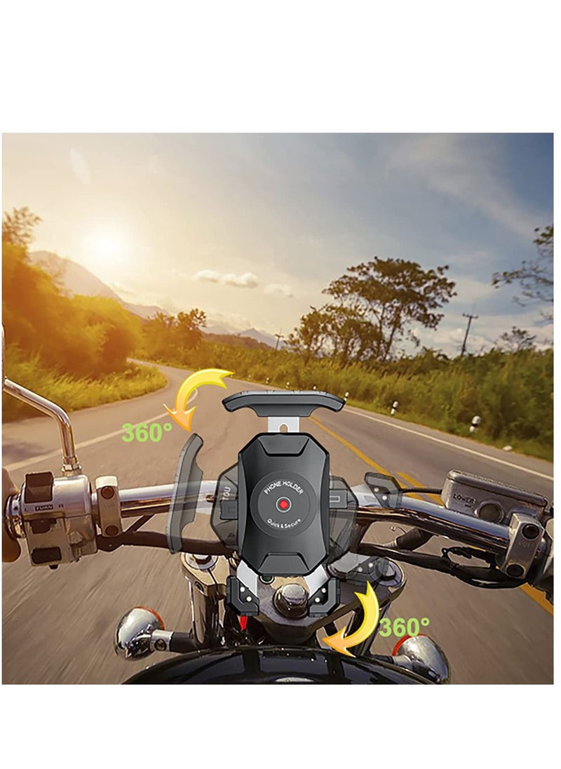 SYOSI - Anti-theft Motorcycle Phone Holder Bike Ball Mount Phone Holder Dual Socket Aluminum Ball Mount 1" 360 Degree Universal Ball Mount Compatible with 4.0-7.0" Smartphones - Image 1