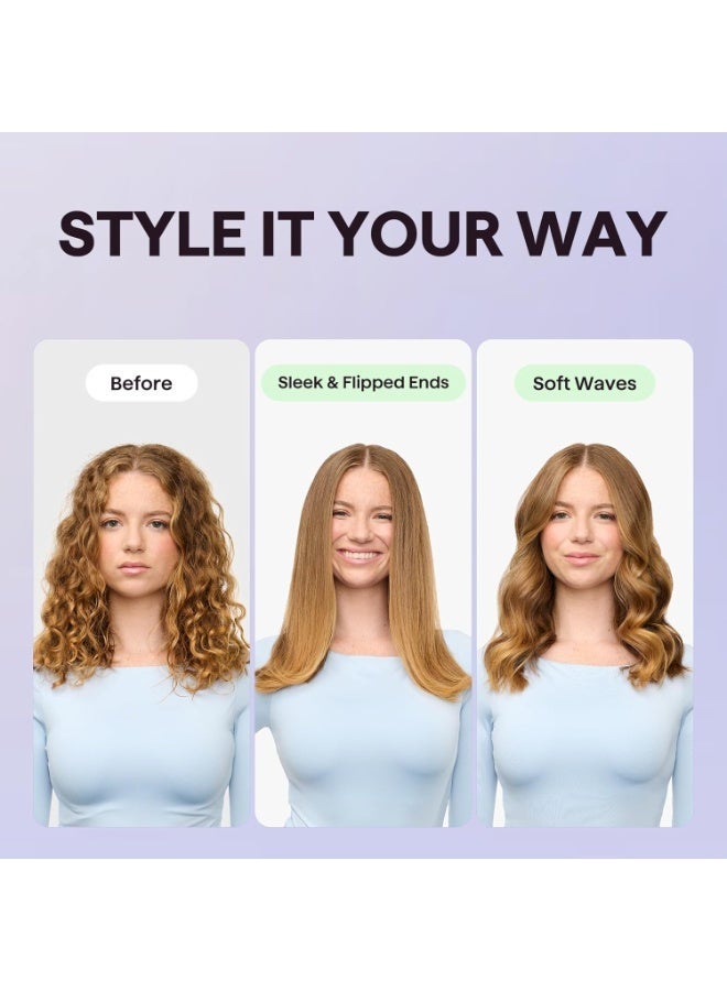 wavytalk Sleek Sweep Hair Straightener Brush, Ionic Ceramic Straightening Comb, Anti-Scald Design, LED Temperature Display, Fast Heating, Dual Voltage, Anti-Frizz Hair Styling Tool - Image 2