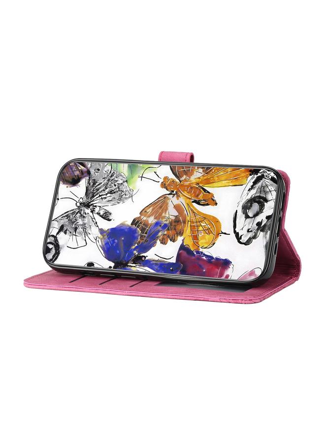 S-TOP Case For Samsung Galaxy S25+ 5G Skin-feel Embossed Butterfly Leather Phone Case - Image 5