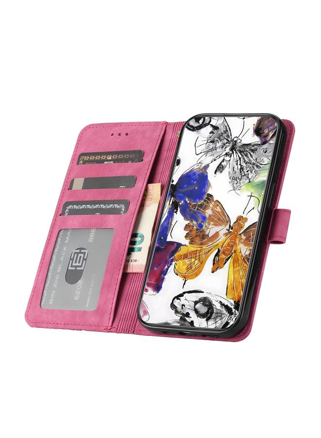 S-TOP Case For Samsung Galaxy S25+ 5G Skin-feel Embossed Butterfly Leather Phone Case - Image 4