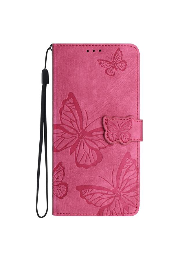 S-TOP Case For Samsung Galaxy S25+ 5G Skin-feel Embossed Butterfly Leather Phone Case - Image 2