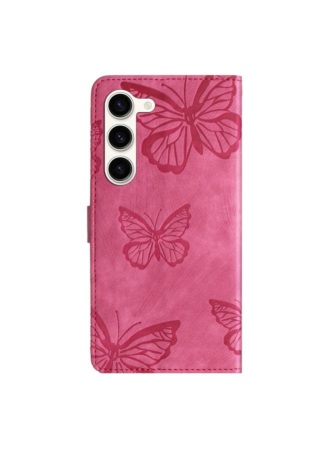 S-TOP Case For Samsung Galaxy S25+ 5G Skin-feel Embossed Butterfly Leather Phone Case - Image 3