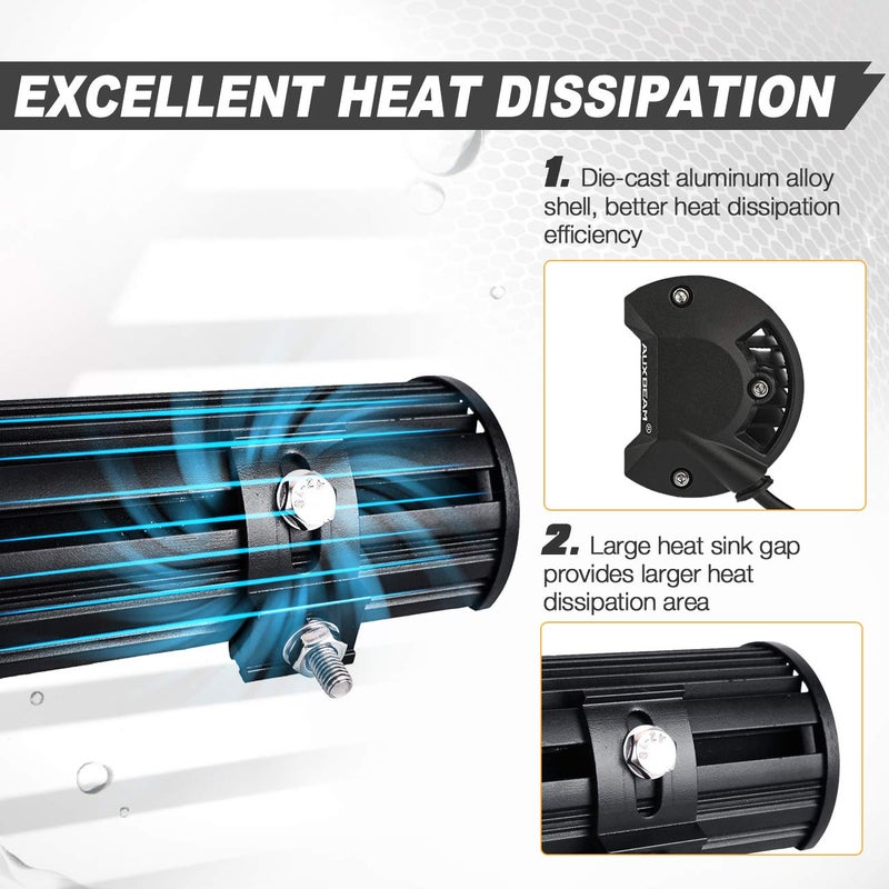 Auxbeam 20 Inch LED Light Bar 126W Light Bar with 42pcs 3W Led Off Road Driving Lights Spot Flood Combo Beam for Jeep Driving Off Road ATV SUV UTV - Image 5