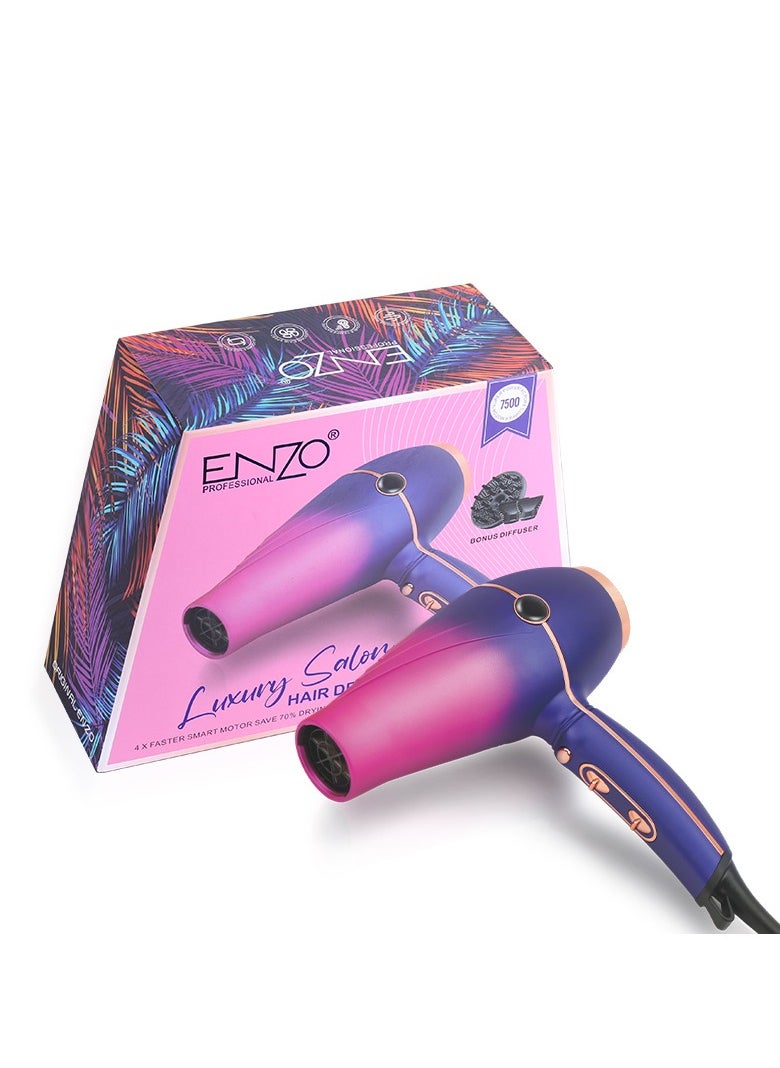 ENZO Professional - Enzo EN-8001 high-performance salon-grade hairdryer featuring a powerful 7500W 21,000 rpm - Image 1