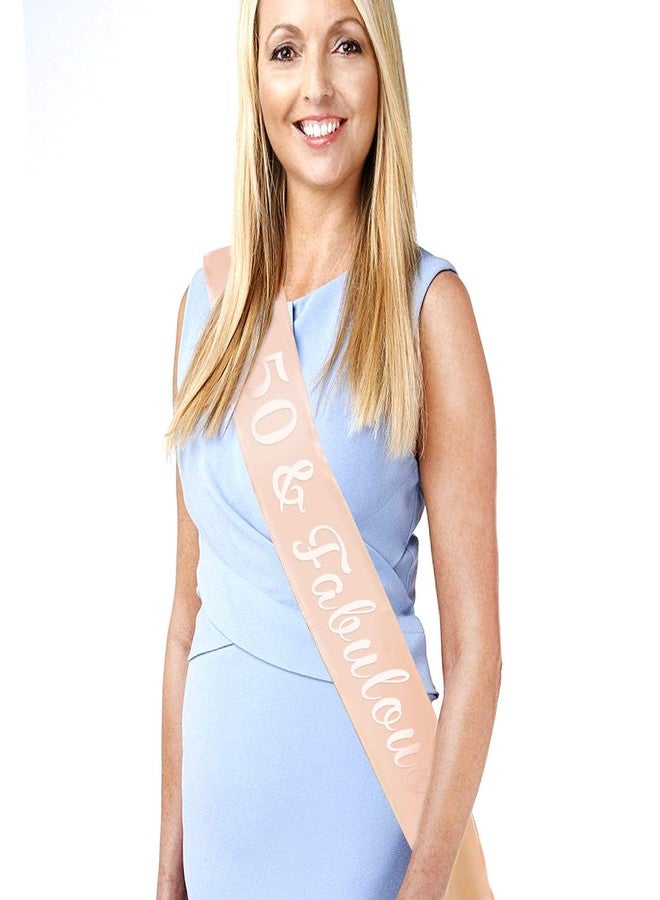 HOWAF Rose Gold 50th Birthday Sash, 50 and Fabulous Satin Sash for Decorations, Women's Gift Party Accessories, One Size - Image 5