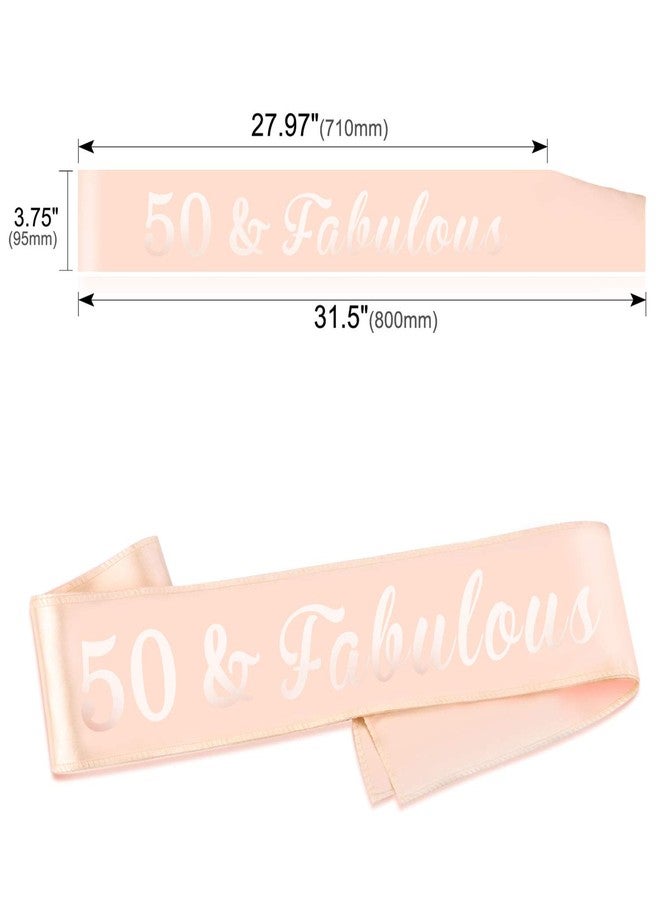 HOWAF Rose Gold 50th Birthday Sash, 50 and Fabulous Satin Sash for Decorations, Women's Gift Party Accessories, One Size - Image 3