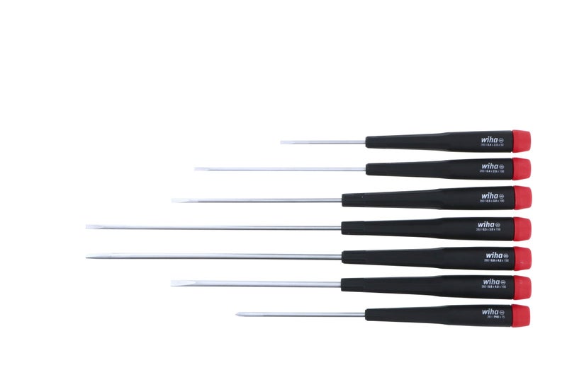 Wiha 26092 Slotted and Phillips Screwdriver Set with Precision Handle, Long, 7 Piece - Image 5