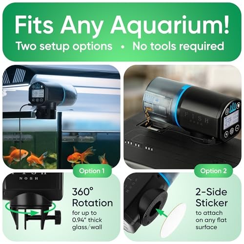 FISHNOSH Automatic Fish Feeder for Aquarium with Digital Thermometer - 2025 Auto Fish Food Dispenser Programmable, Vacation Feeder for Fish, Adjustable Portions, Auto Fish Feeder for Small & Big Tanks - Image 5