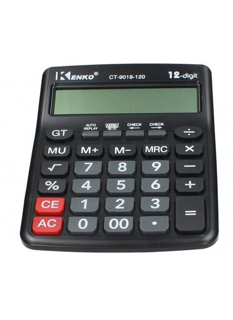CT-9018-120 large digital calculator is a large desktop calculator with a 12-digit display. The calculator is very practical in math class, accounting, at work, at school and at home.